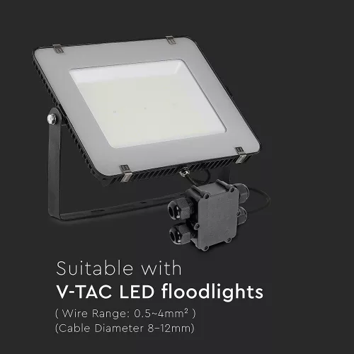 VT-871 Black 4 Pin Water Proof Terminal Block -Cable Diameter(8-12Mm),Ip68