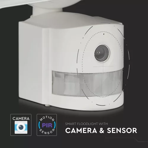 VT-4818 18W Led Floodlight With Wifi Sensor Camera 6000K