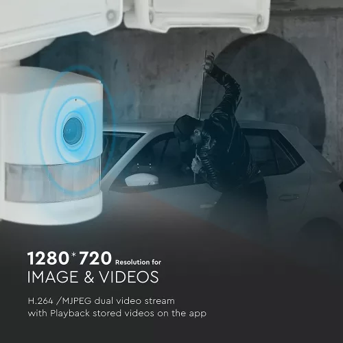 VT-4818 18W Led Floodlight With Wifi Sensor Camera 6000K