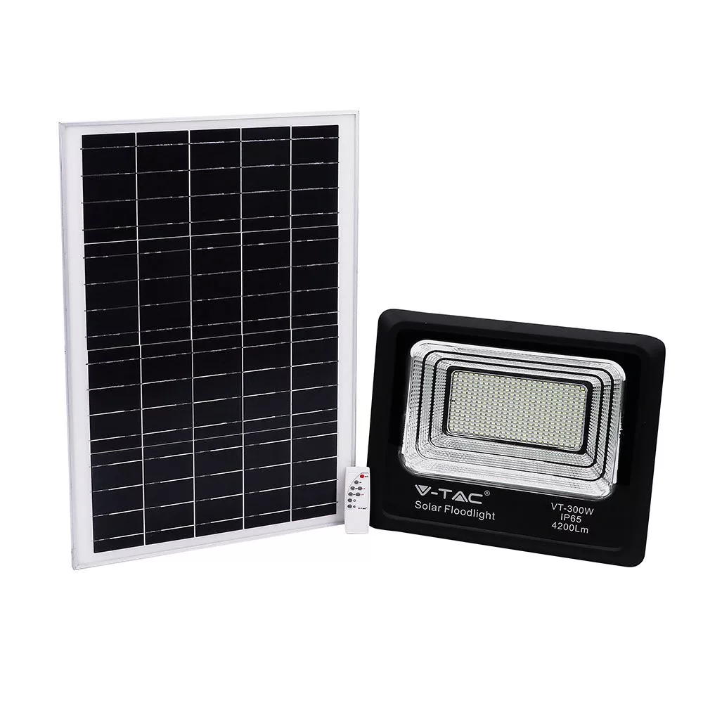 Solar Panel Led Model VT-300W 50W Solar Panel With Led Floodlight 4000K - foxinno.