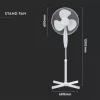 VT-4016-3 40W Stand Fan With 600Mm Cross Base-4 Buttons-3 Blades(16Inch)