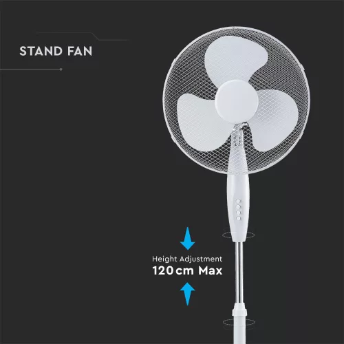VT-4016-3 40W Stand Fan With 600Mm Cross Base-4 Buttons-3 Blades(16Inch)