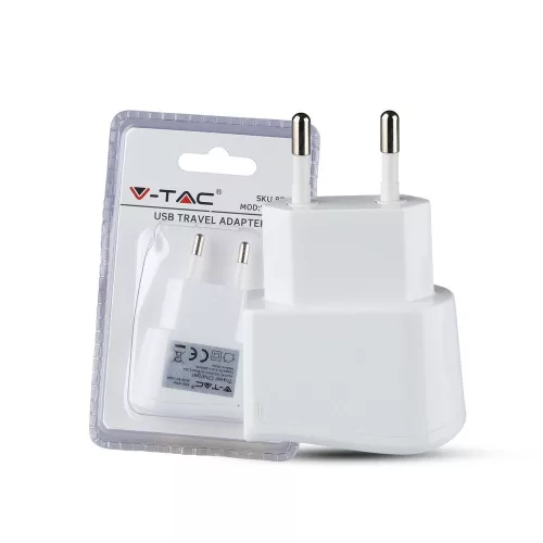 VT-1024 Usb Travel Adaptor With Double Blister Package-White