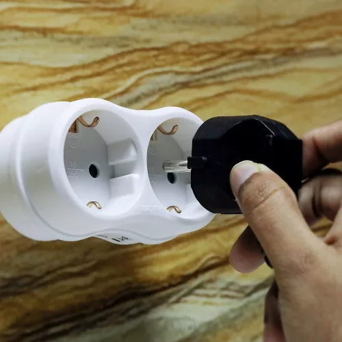 VT-1042 2 Outlet Adapter 16A With Earthing Contact 16A-White