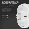 VT-1042 2 Outlet Adapter 16A With Earthing Contact 16A-White