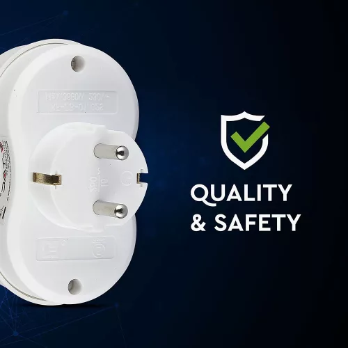 VT-1042 2 Outlet Adapter 16A With Earthing Contact 16A-White