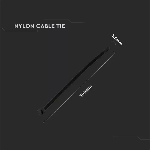 Cable Tie 3.5*300Mm Black (Flamability Material Rating - Ul94-V2) 100Pcs/Pack