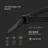 Cable Tie 4.8*200Mm Black (Flamability Material Rating - Ul94-V2) 100Pcs/Pack