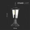 VT-753 E27 Standlamp- Matt Black