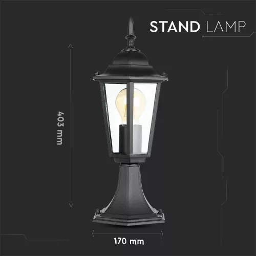 VT-753 E27 Standlamp- Matt Black