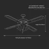 VT-6056-4 55W Ceiling Fan With 4 Light -Pull Chain Control-4 Blades-Ac Motor