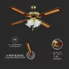 VT-6056-4 55W Ceiling Fan With 4 Light -Pull Chain Control-4 Blades-Ac Motor