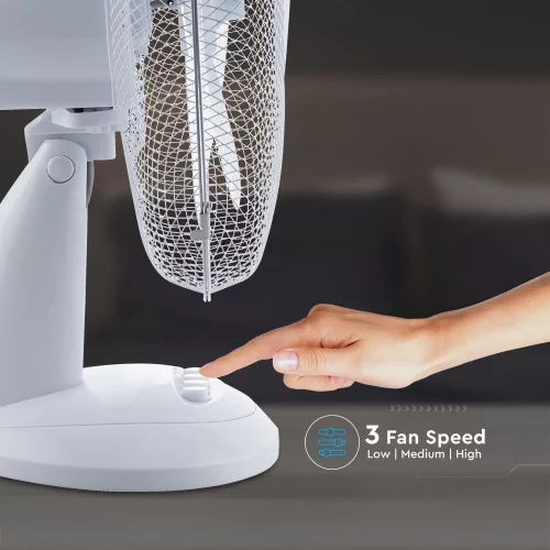 VT-4012-3 40W Desk Fan With Knock-Down Base-4 Buttons-3 Blades(12Inch)