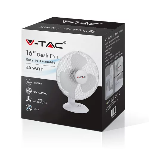 VT-4017-3 40W Desk Fan With Knock-Down Base-4 Buttons-3 Blades(16Inch)