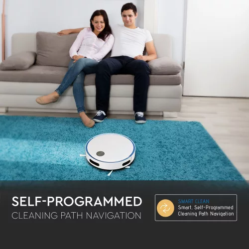 VT-5522 Robotic Vacuum Cleaner With Remote Control-White & Blue