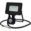 LED SMD FLOODLIGHT BLACK 10W 800LM AC220-265V 120° IP65 2700K 70CM CABLE - WITH SENSOR