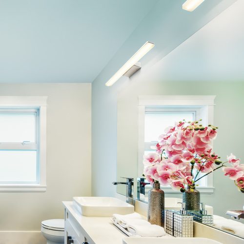 RENDL R13554 MAREA Linear Led Lamp, Downward Luminous, Mirror Top, 3000K, IP44, 18 W, 230V