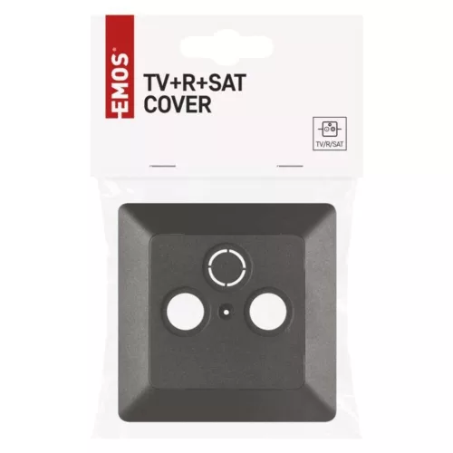 TV+R+SAT Connection socket cover, anthracite