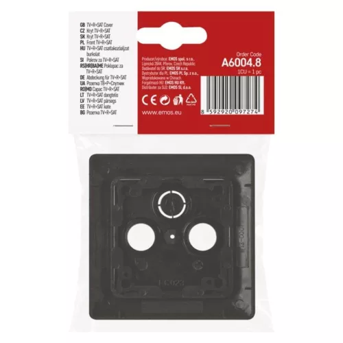TV+R+SAT Connection socket cover, anthracite