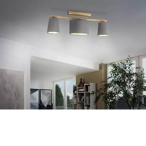 EGLO, 99486, ALMEIDA 2, ceiling lamp, E14, 3X40W, IP20, cappuccino, brass