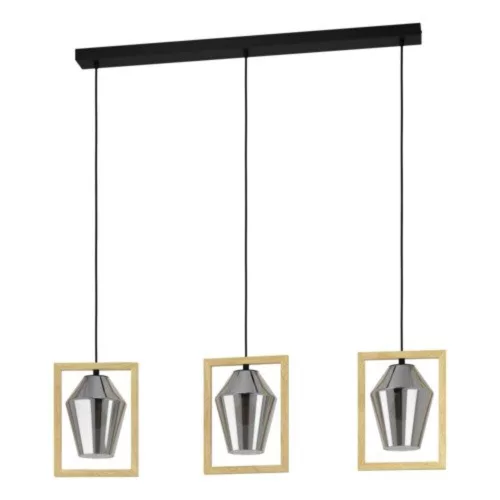 EGLO, 99702, VIGLIONI, pendant, E27, 3X40W, IP20, black-transparent