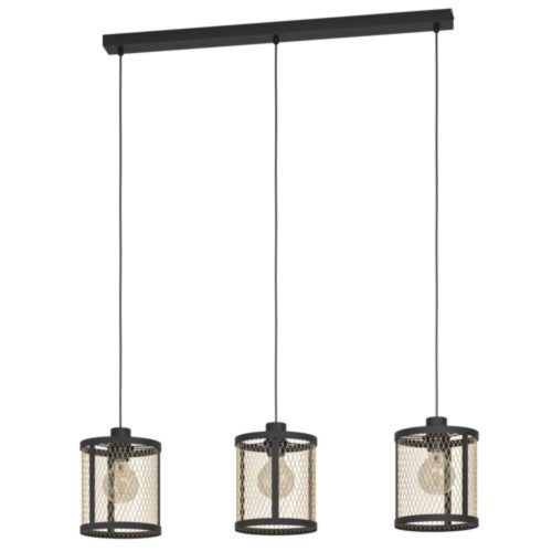 EGLO, 43605, DELLOW, pendant, E27, 3X40W, IP20, black, copper