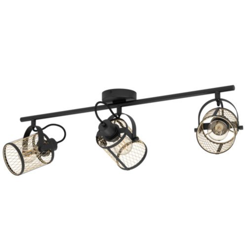EGLO, 43533, DELLOW, spot lamp, E27, 3X40W, IP20, black, copper
