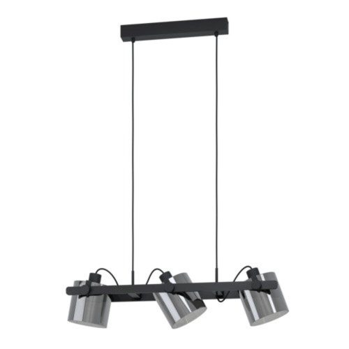 EGLO, 43606, HORNWOOD 2, pendant, E27, 3X40W, IP20, black-transparent