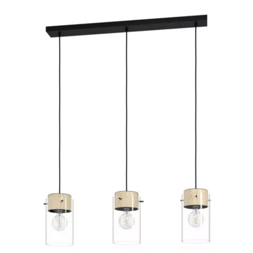 EGLO, 43546, MADRESELVA, pendant, E27, 3X28W, IP20, brown, transparent