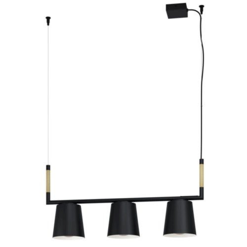 EGLO, 43612, LACEY, pendant, E27, 3X40W, IP20, black, cream color