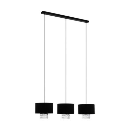 EGLO, 39978, SAPUARA, pendant, E27, 3X40W, IP20, black, transparent