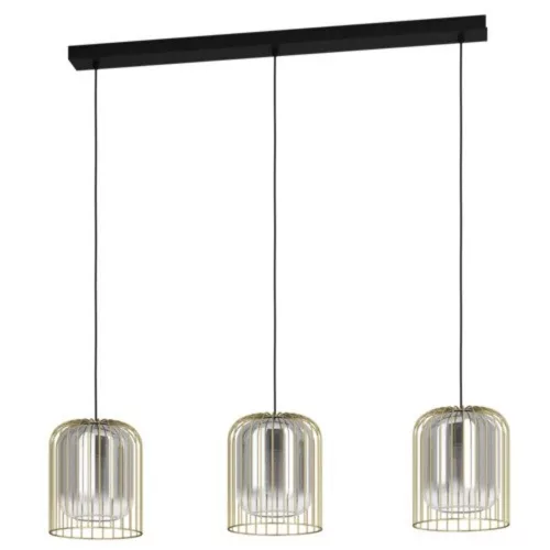 EGLO, 39696, CAMINATA, pendant, E27, 3X40W, IP20, black-transparent
