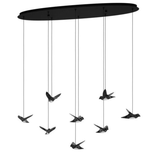 EGLO, 390055, PARATEBUENO, pendant, 3000 K, LED, 8X4.2W, Dimmable, IP20, nickel-chrome, satin.
