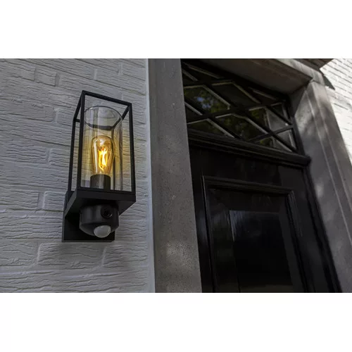 FLAIR OUTDOOR WALL 1 CAMERA LIGHT PIR E27 BLACK LUTEC CONNECT