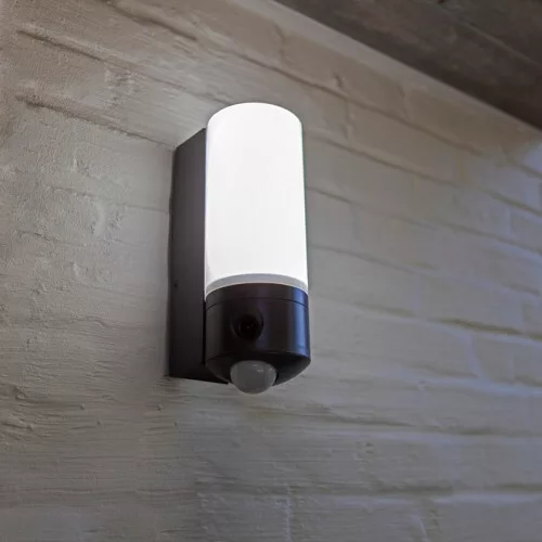 POLLUX OUTDOOR LED WALL CAMERA 1 LIGHT PIR DARK GREY LUTEC CONNECT