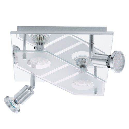 EGLO, 31134, CABO 1, ceiling light, 3000 K, GU10, 4X2.8W, IP20, white, transparent