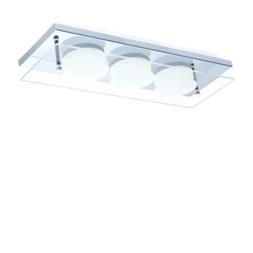 EGLO, 75328, ABIOLA, ceiling lamp, 3000 K, LED, 3X6W, IP20, transparent, satin