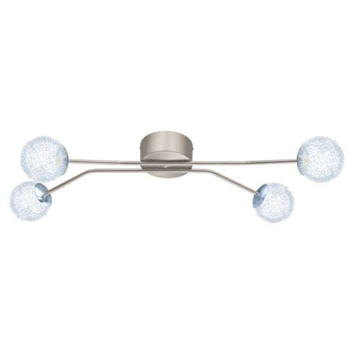 EGLO, 13676, BREFARO, ceiling lamp, 3000 K, LED, 4X6W, IP20, transparent, aluminum
