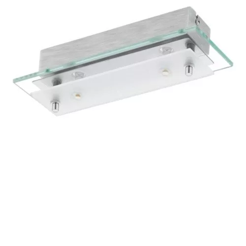 EGLO, 93885, FRES 2, flush ceiling lamp, 3000 K, LED, 2X5.4W, IP20, transparent, white