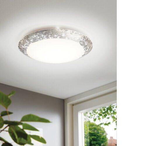 EGLO, 98024, MONTENOVO, flush ceiling lamp, 3000 K, LED, 16W, IP20, white, silver
