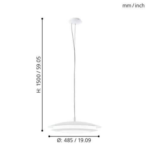 EGLO, 98042, MONEVA-C, pendant, 2700 K 6500 K, LED, 27W, Dimmable, IP20, white