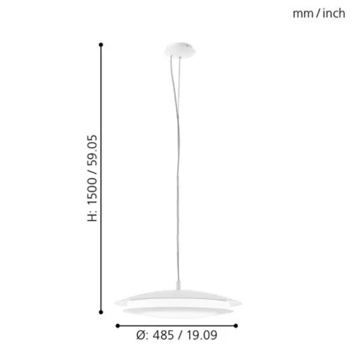 EGLO, 98042, MONEVA-C, pendant, 2700 K 6500 K, LED, 27W, Dimmable, IP20, white
