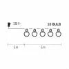 LED light string - 10x party lights, opal, 5 m, outdoor and indoor, warm white