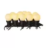 LED light string - 10x party lights, opal, 5 m, outdoor and indoor, warm white