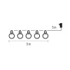 LED light string - 10x party lights, opal, 5 m, outdoor and indoor, warm white