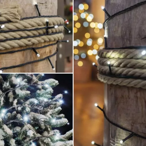 Standard LED collapsible Christmas string, 5 m, outdoor and indoor, cold white