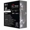 LED Christmas nano light string, silver, 0.9 m, 2x AA, indoor, cold white, timer