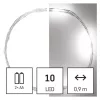 LED Christmas nano light string, silver, 0.9 m, 2x AA, indoor, cold white, timer