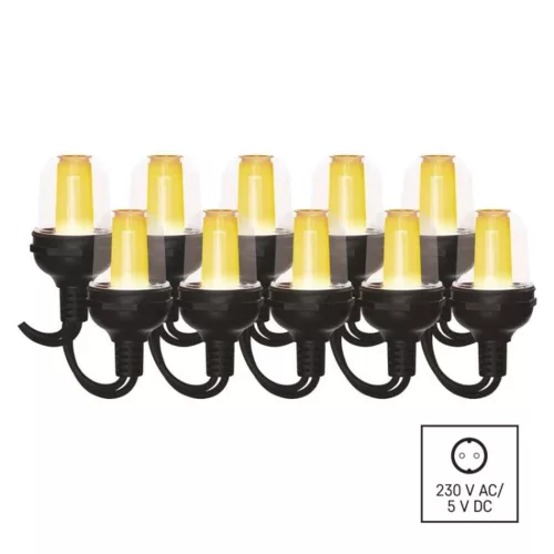 LED light string - 10× party lights, 4.5 m, for outdoor and indoor use, vintage