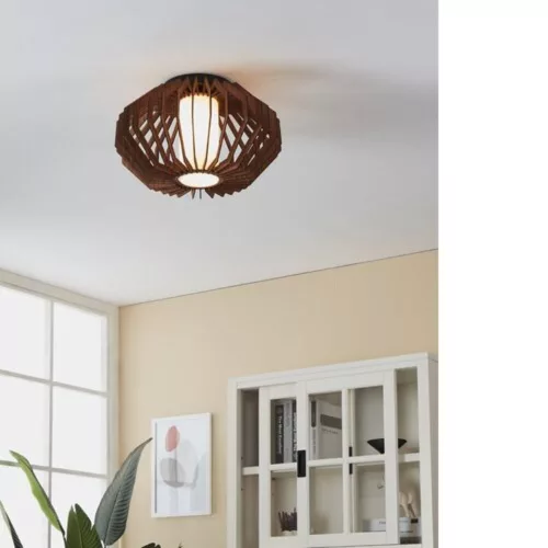 EGLO, 900385, RUSTICARIA, ceiling lamp, E27, 1X40W, IP20, brown, white